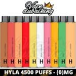 HYLA 4500 PUFFS NO NICOTINE DISPOSABLE VAPE