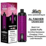 Al Fakher Crown Bar 12000 Puffs Cherry Fiesta