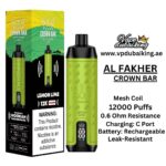 Al Fakher Crown Bar 12000 Puffs Lemon Lime