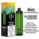 Al Fakher Crown Bar 12000 Puffs Lemon Mint