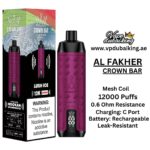 Al Fakher Crown Bar 12000 Puffs Lush Ice