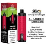 Al Fakher Crown Bar 12000 Puffs Two Apple