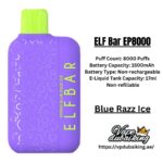 ELF Bar EP8000 Puffs Blue Razz Ice