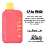 ELF Bar EP8000 Puffs Lychee Ice