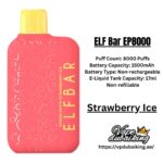 ELF Bar EP8000 Puffs White Strawberry Ice