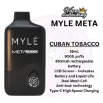 Myle Meta 9000 Puffs Disposable Vape 5% CUBAN TOBACCO