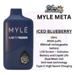 Myle Meta 9000 Puffs Disposable Vape 5% ICED BLUEBERRY