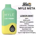 Myle Meta 9000 Puffs Disposable Vape 5% LEMON MINT