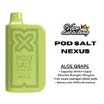 PODSALT NEXUS 6000 PUFFS ALOE GRAPE 20MG