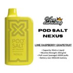 PODSALT NEXUS 6000 PUFFS LIME RASPBERRY GRAPEFRUIT 20MG