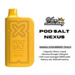 PODSALT NEXUS 6000 PUFFS MANGO STRAWBERRY PEACH 20MG