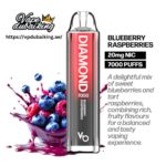 Vapes Bars Diamond 7000 Puffs Blueberry Raspberries