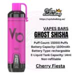 Vapes Bars Ghost Shisha 15000 Puffs Cherry Fiesta