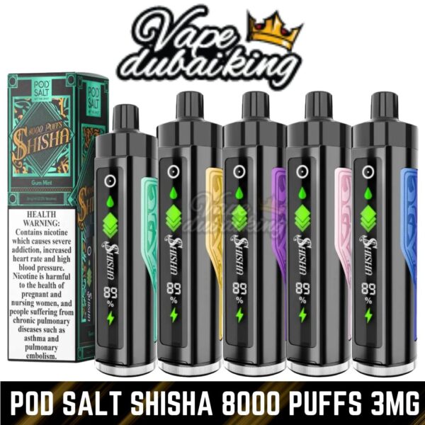 Pod Salt Shisha 8000 Puffs 3mg Disposable Vape Dubai