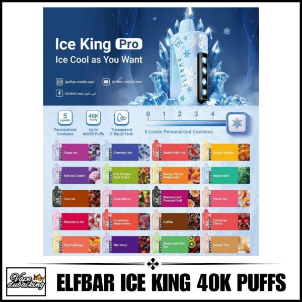 Elf Bar ice king pro 40000 puffs All Flavors