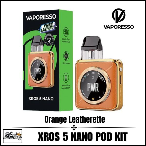 Vaporesso Xros 5 Nano Pod Kit Orange Leatherette