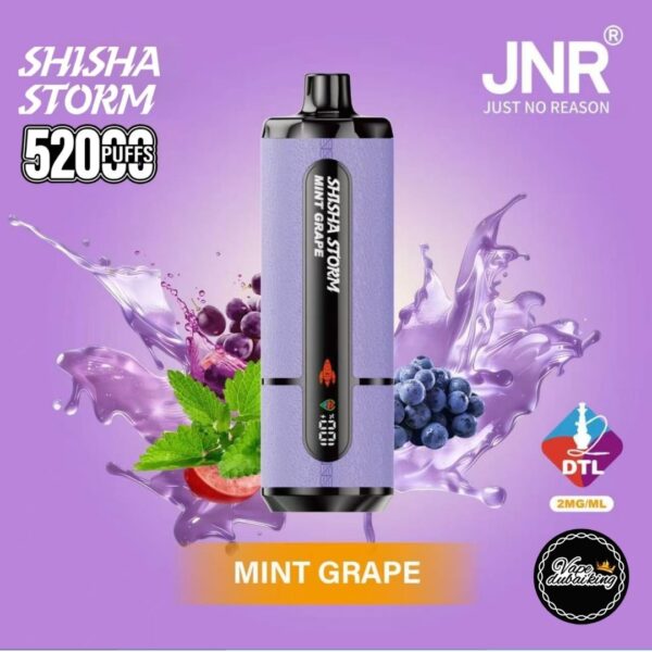 JNR Shisha Storm 52000 Puffs Mint Grape