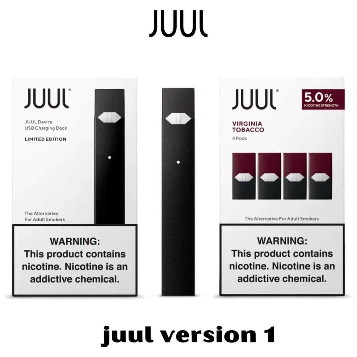 JUUL 1 device & Virginia Tobacco